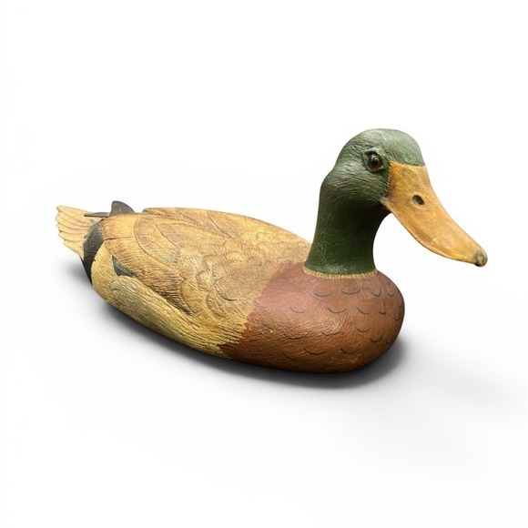Denny MFG. CO., INC Other - Hal Wheeler Duck Decoy Mallard Drake Hand Carved Signed Original Wood Carving